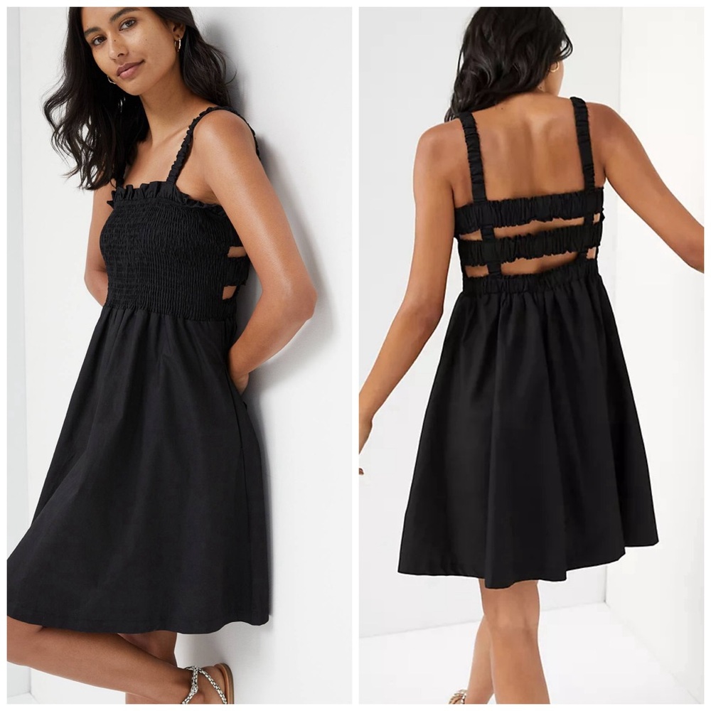 J.NNA Smocked Cage Back Mini Dress